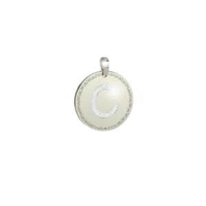 Obesek svetleča črka v medaljonu - ⌀ 25 mm