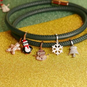 Usnjena zapestnica temno zelena