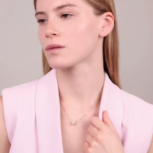 Bronzallure - Ogrlica z belimi cirkoni - rumena