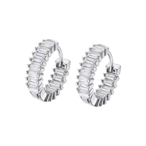 Uhani Sim Pop - Rinke s podolgovatimi belimi cirkoni