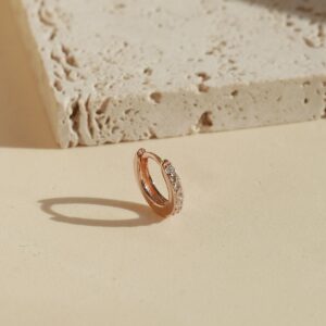 Mono uhan Sim Pop - Rinka z belimi cirkoni - rožnata