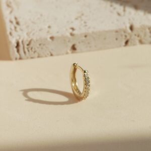 Mono uhan Sim Pop - Rinka z belimi cirkoni v rumeni barvi