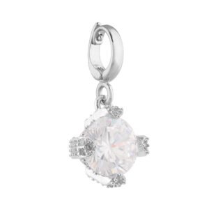 Obesek z belim cirkonom