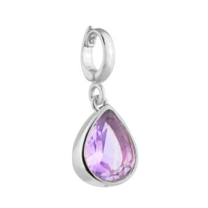 Obesek solzica z lila kamnom