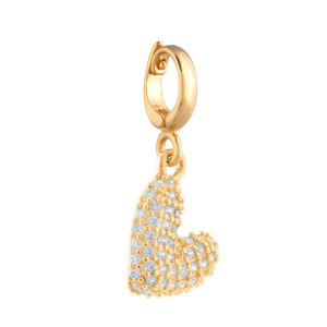 Obesek srček z belim cirkoni