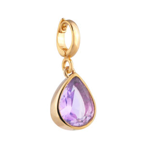 Obesek solzica z lila kamnom