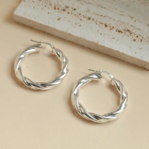 Uhani Sim Pop - Rinke v srebrni barvi