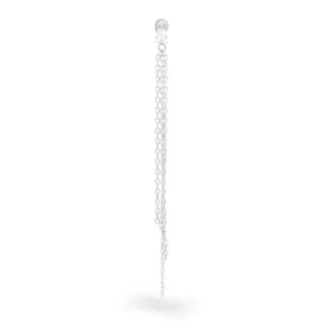 Cleo - Mono uhan z dolgimi resicami in cirkonom - srebrn