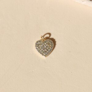 Obesek srček s cirkoni - rumen