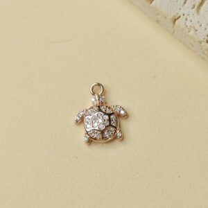 Obesek želvica s cirkoni - rožnata