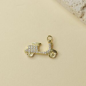 Obesek Vespa s cirkoni - rumena