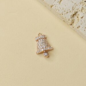 Obesek zvonček s cirkoni - rožnat