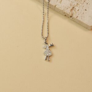 Obesek jelenček - srebrn