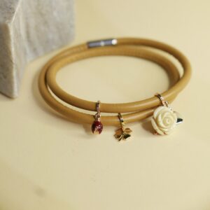 Usnjena zapestnica oker