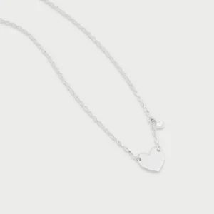 Ogrlica s srčkom in belim cirkonom - srebrna