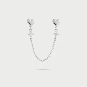 MONO UHAN S SRČKI, CIRKONI IN KETNICO SREBRN