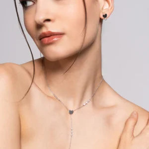 OGRLICA NA Y S SRČKOM IN CIRKONI SREBRNA