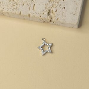 Obesek votla zvezdica - srebrna