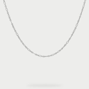 CHARM BAR ogrlica s tankimi členi "3+1" - srebrna