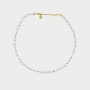 CHARM BAR ogrlica s perlami in modrimi cirkoni