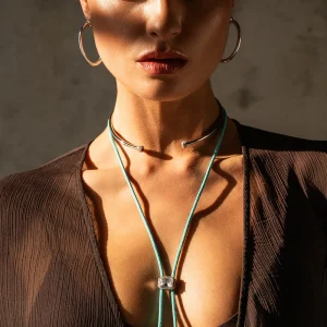 AZUL - Ogrlica vrvica na Y z obeskom - srebrna