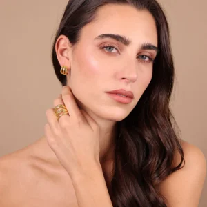 Etrusca - Polkrožni uhani - rumeni