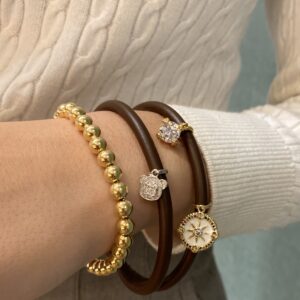 Usnjena zapestnica temno rjava