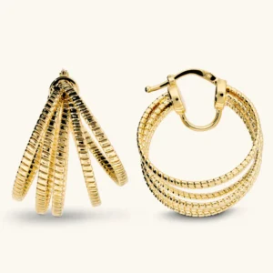 Etrusca - Uhani večplastne rinke - rumeni