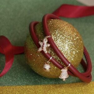 Usnjena zapestnica bordo rdeča