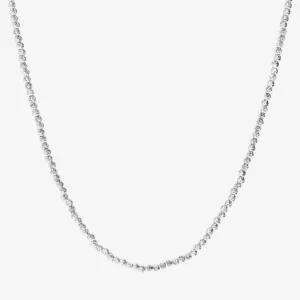 Bronzallure Bianca - Daljša ogrlica z brušenimi buknicami - srebrna