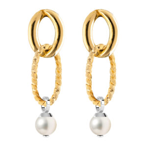 Diva - Uhani z glidi in perlo - rumeni