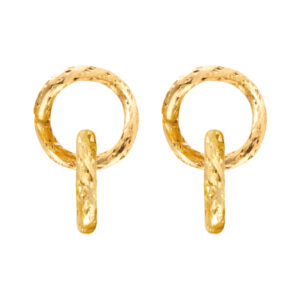 Diva - Uhani z dvemi okroglimi glidi - rumeni