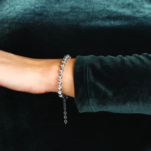 Bronzallure Bianca - Zapestnica iz malih in velikih bunkic - srebrna