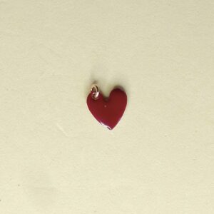 Obesek emajliran bordo srček - rožnat