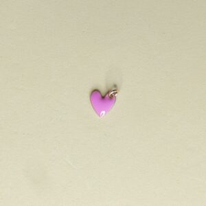 Obesek emajliran roza srček XS - rožnat