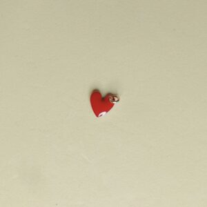 Obesek emajliran rdeč srček XS - rožnat