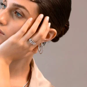 Bronzallure Bianca - uhani dvojne rinke s cirkoni