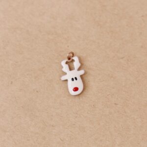 Obesek emajliran jelenček - rožnat