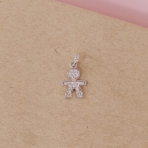 Obesek deček s cirkoni - srebrn