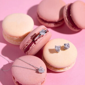 Bronzallure Bianca - uhani s srčkom - srebrni