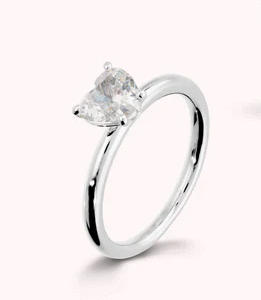 Bronzallure Bianca - prstan s srčkom - srebrn