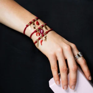 CHARM BAR zapestnica vrvica "rondelle" - bordo