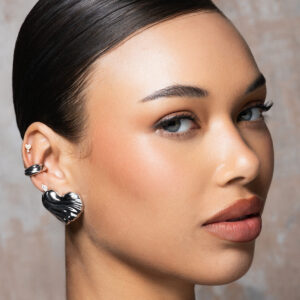 BOLD HEART uhani srčki XL - srebrni