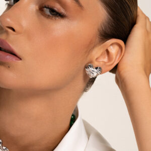 BOLD HEART uhani srčki - srebrni