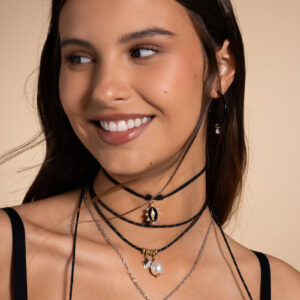 CHARM BAR obesek črna Madonna - rumena