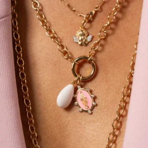 CHARM BAR obesek roza Madonna - rumena