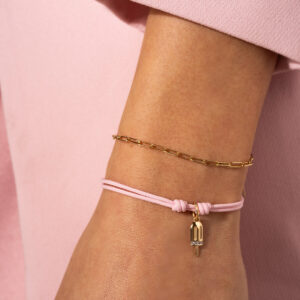 CHARM BAR zapestnica s tankimi členi  - rumena