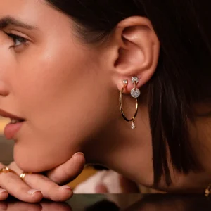 Shapes - Uhani rinke s cirkonom - rumene