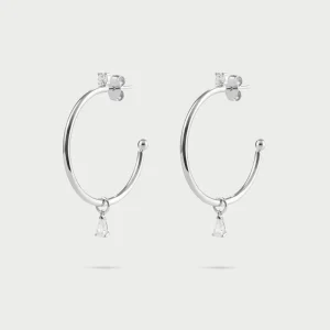 Shapes - Uhani rinke s cirkonom - srebrne