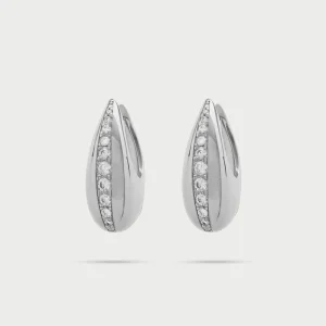 Shapes - Uhani velike rinke s cirkoni - srebrne